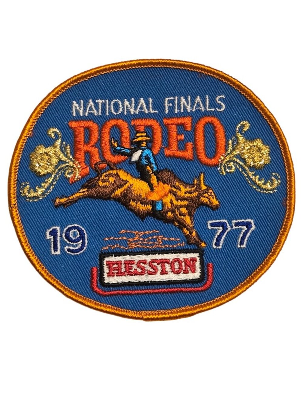Vintage Rodeo Patch 1977 National Finals Bull Rider Hesston Cowboy Western NFR